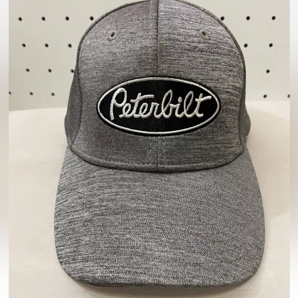 Peterbilt Gray Hat Chambray Fitted Trucker Cap New 24.00